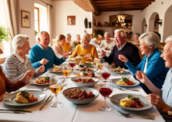 Table conviviale pour les personnes retraitées